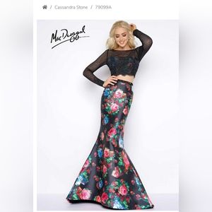 Mac Duggal two piece cassandra stone prom dress size 10